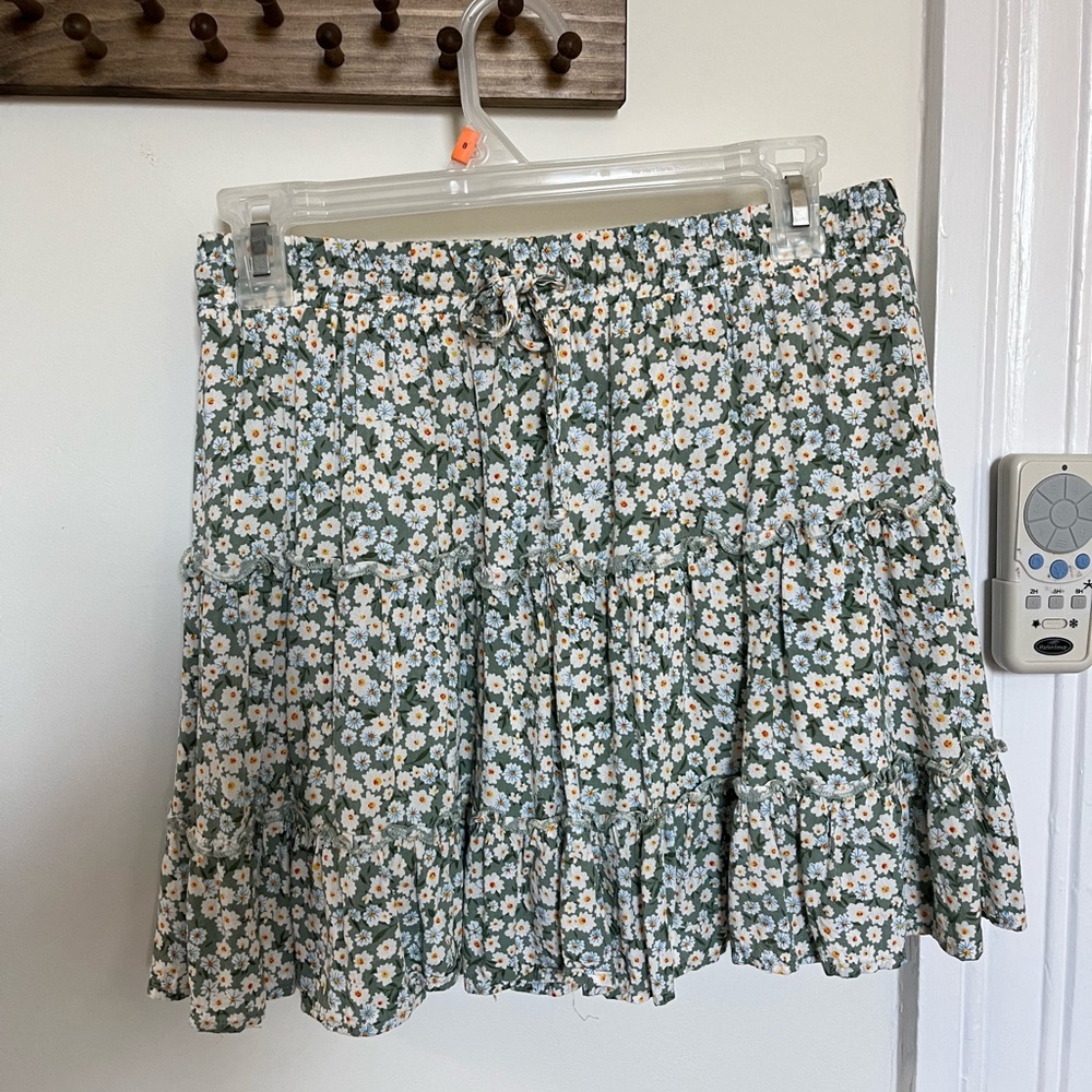 Floral Green Skirt